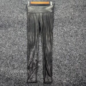 Spanx Faux Leather Leggings Black High Rise Shaping Pants Medium M 24187R